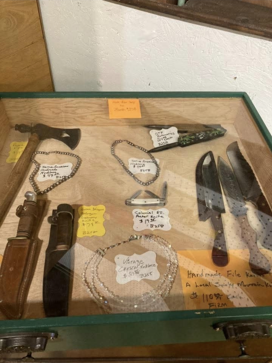 Antique tools and vintage items display